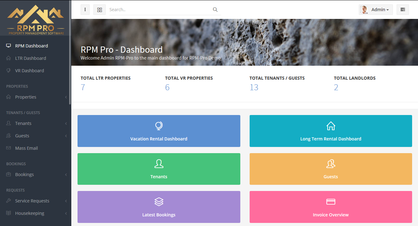 RPM Pro dashboard